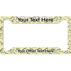 Dinosaur Skeletons License Plate Frame - Style A (Personalized)