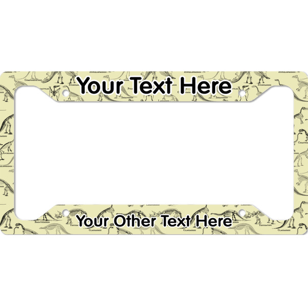 Custom Dinosaur Skeletons License Plate Frame - Style A (Personalized)