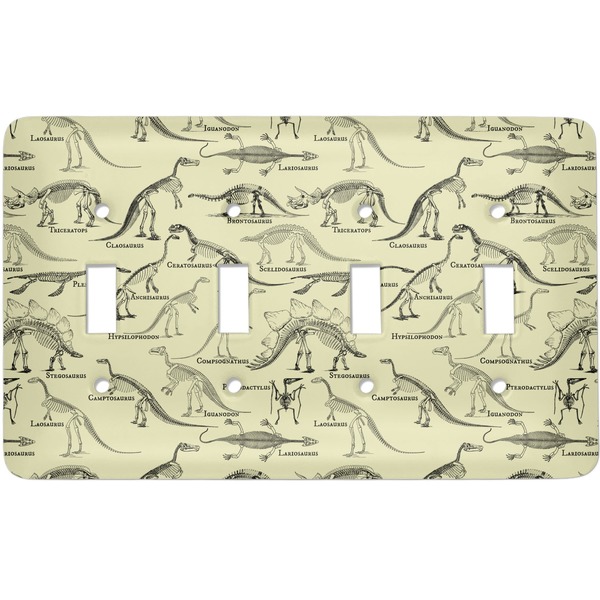 Custom Dinosaur Skeletons Light Switch Cover (4 Toggle Plate)