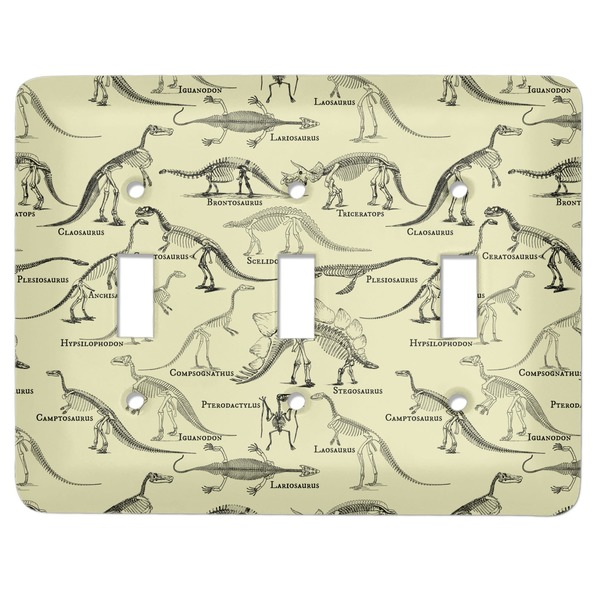 Custom Dinosaur Skeletons Light Switch Cover (3 Toggle Plate)