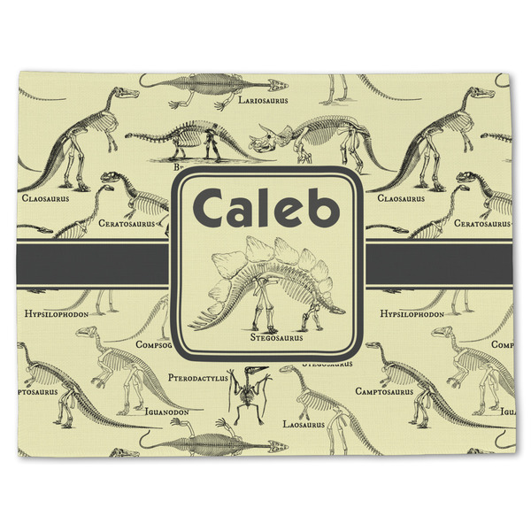 Custom Dinosaur Skeletons Single-Sided Linen Placemat - Single w/ Name or Text