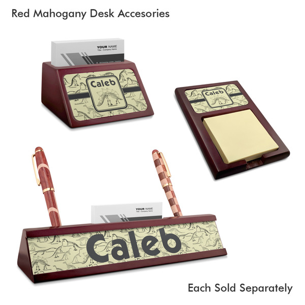 Dinosaur Skeletons Mahogany Desk Accessories