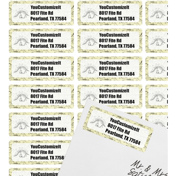 Dinosaur Skeletons Mailing Label on Envelope - Multiple Labels