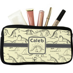 Dinosaur Skeletons Makeup / Cosmetic Bag - Small (Personalized)
