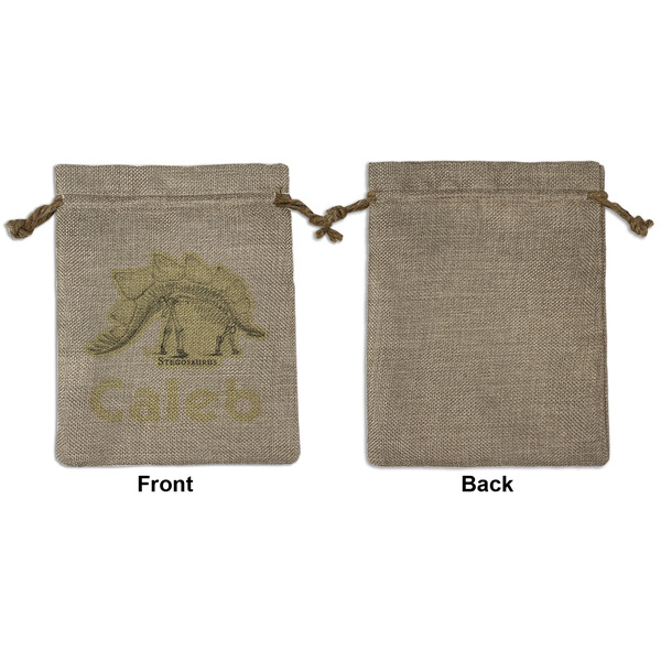 Dinosaur Skeletons Medium Burlap Gift Bag - Front Approval