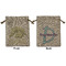 Dinosaur Skeletons Medium Burlap Gift Bag - Front & Back (Personalized)