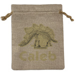 Dinosaur Skeletons Medium Burlap Gift Bag - Front (Personalized)