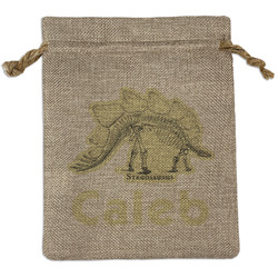 Dinosaur Skeletons Burlap Gift Bag (Personalized)