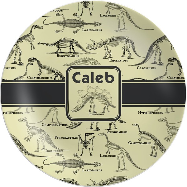 Custom Dinosaur Skeletons Melamine Plate (Personalized)