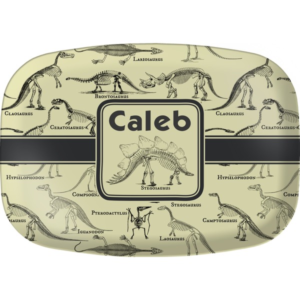Custom Dinosaur Skeletons Melamine Platter (Personalized)