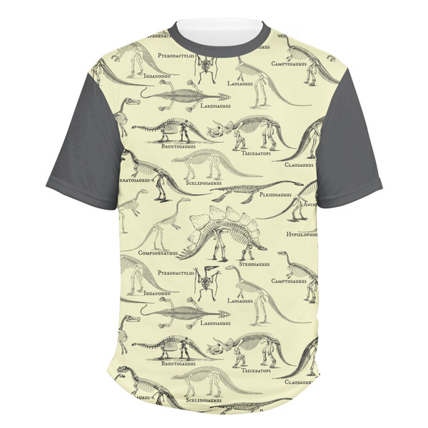 Custom Dinosaur Skeletons Men's Crew T-Shirt - X Large