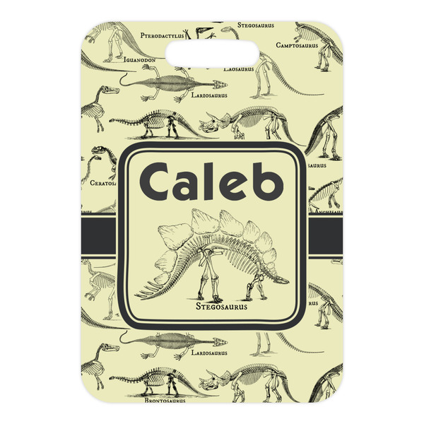 Dinosaur Skeletons Metal Luggage Tag - Front Without Strap