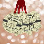 Dinosaur Skeletons Metal Ornaments - Double Sided w/ Name or Text