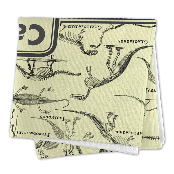 Dinosaur Skeletons Microfiber Dish Rag - FOLDED (square)