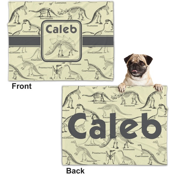 Dinosaur Skeletons Microfleece Dog Blanket - Regular - Front & Back