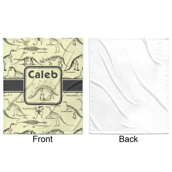 Dinosaur Skeletons Minky Blanket - 50"x60" - Single Sided - Front & Back