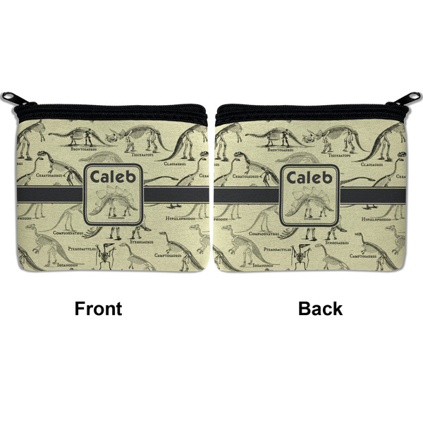 Dinosaur Skeletons Neoprene Coin Purse - Front & Back (APPROVAL)