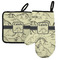 Dinosaur Skeletons Left Oven Mitt & Pot Holder Set w/ Name or Text