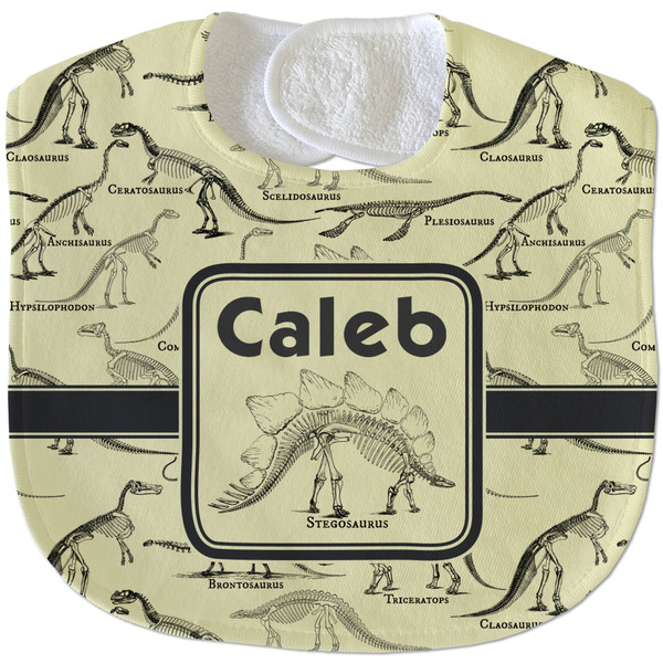 Dinosaur Skeletons New Baby Bib - Closed and Folded