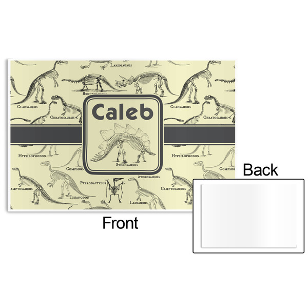 Dinosaur Skeletons Disposable Paper Placemat - Front & Back