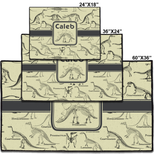 Dinosaur Skeletons Personalized Door Mat - Group Parent IMF