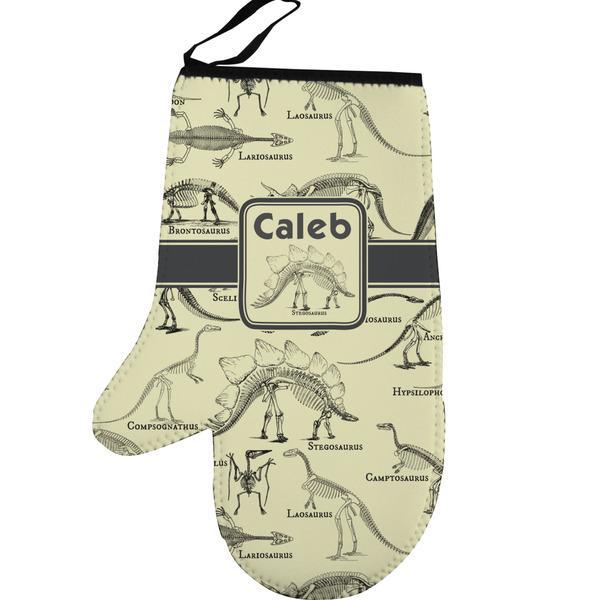 Custom Dinosaur Skeletons Left Oven Mitt (Personalized)