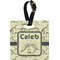 Dinosaur Skeletons Plastic Luggage Tag - Square w/ Name or Text