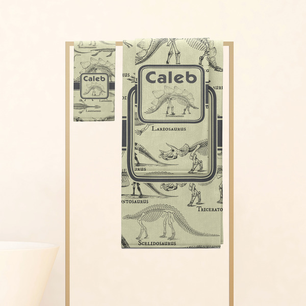 Dinosaur Skeletons Personalized Towel Set