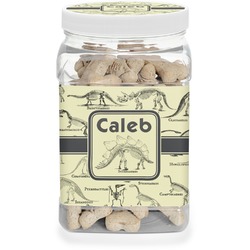 Dinosaur Skeletons Dog Treat Jar (Personalized)
