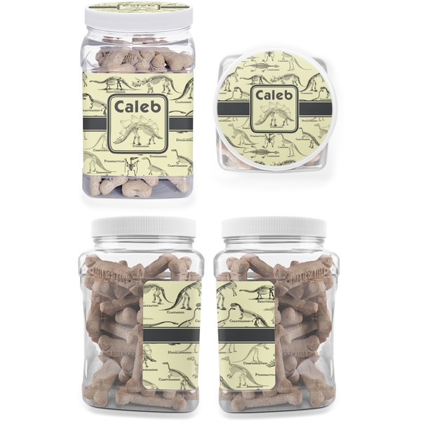 Dinosaur Skeletons Pet Treat Jar - Multiple Angles