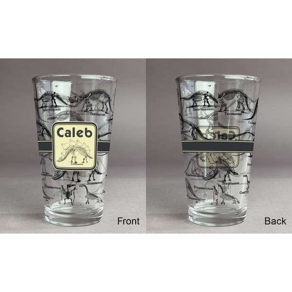 Dinosaur Skeletons Pint Glass - Full Fill w Transparency - Approval