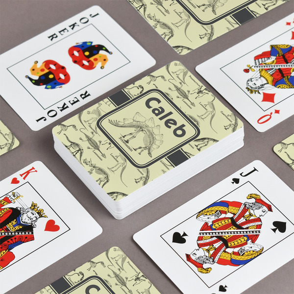 Dinosaur Skeletons Playing Cards - Front & Back View