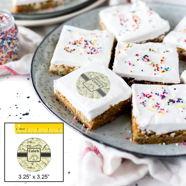 Dinosaur Skeletons Printed Icing Circle - Large - In Context