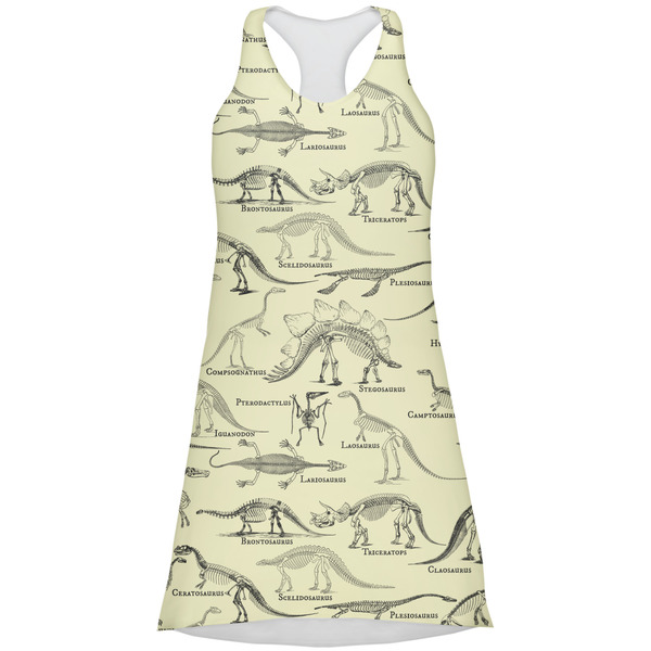 Custom Dinosaur Skeletons Racerback Dress - Small
