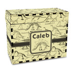 Dinosaur Skeletons Wood Recipe Box - Full Color Print (Personalized)