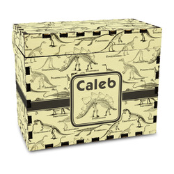 Dinosaur Skeletons Wood Recipe Box - Full Color Print (Personalized)
