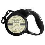 Dinosaur Skeletons Retractable Dog Leash - Medium (Personalized)