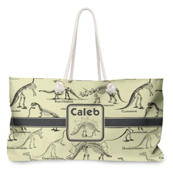 Dinosaur Skeletons Large Tote Bag with Rope Handles (Personalized)