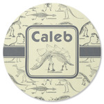 Dinosaur Skeletons Round Rubber Backed Coaster (Personalized)
