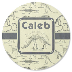 Dinosaur Skeletons Round Rubber Backed Coaster (Personalized)