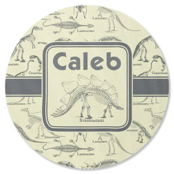 Dinosaur Skeletons Round Rubber Backed Coaster (Personalized)