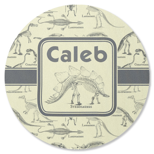 Custom Dinosaur Skeletons Round Rubber Backed Coaster (Personalized)