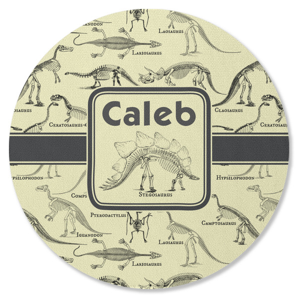 Dinosaur Skeletons Round Coaster Rubber Back - Single
