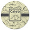 Dinosaur Skeletons Round Rubber Backed Coaster (Personalized)