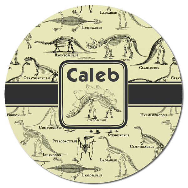 Dinosaur Skeletons Round Fridge Magnet - FRONT