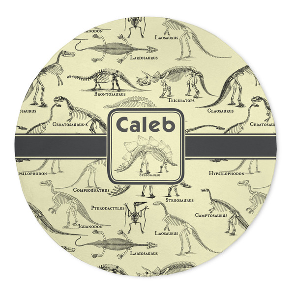 Custom Dinosaur Skeletons 5' Round Indoor Area Rug (Personalized)