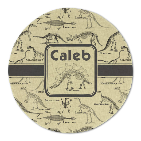 Custom Dinosaur Skeletons Round Linen Placemat (Personalized)