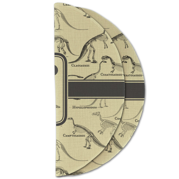 Dinosaur Skeletons Round Linen Placemats - HALF FOLDED (double sided)