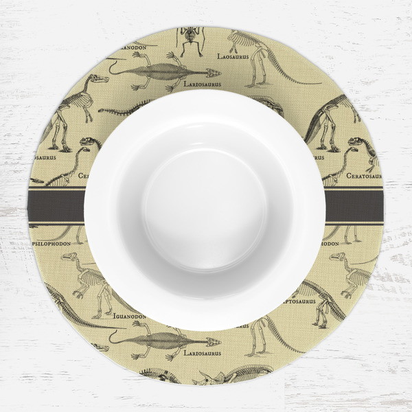 Dinosaur Skeletons Round Linen Placemats - LIFESTYLE (single)