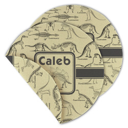 Dinosaur Skeletons Round Linen Placemat - Double Sided - Set of 4 (Personalized)